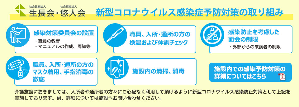 生長会悠人会_新型コロナウイルス予防対策の取り組み